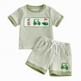 thumbnail image 1 of Baby Boy Summer Clothes 6 12 18 Months 1T 2T 3T 4T 5T 6T 7T Embroidered Knit Short Sleeve T Shirt Shorts Set Toddler Outfit Gibobby,2-3 Years,Green, 1 of 8