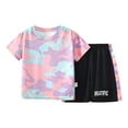 thumbnail image 1 of Baby Boy Summer Clothes Kids Summer Short Sleeve Quick Drying Sportswear Camouflage Top and Shorts 2 Piece Sportsuit Baby Boy Outfit Pink 18 Months-24 Months, 1 of 5