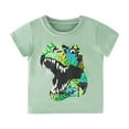 thumbnail image 1 of Baby Boy Summer Clothes Kids Toddler Boys Cartoon Excavator Digger Dinosaur Print Short Sleeved T Shirt Summer Causal Top Toddler T Shirts Light Green 7 Years, 1 of 6