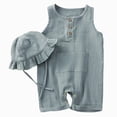 thumbnail image 1 of Baby Boy Summer Clothes Romper Dress Plaid Outfit Onesie Smocked Bodysuit Infant Outfit 6-12 Months 12-24 Months 2t 3t 4t 5t 6t 7t 8t 9t Children 12-18 Months, 1 of 5