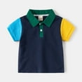 thumbnail image 1 of Baby Boy Summer Clothes Summer Color Block Casual Polo Shirt for Toddler Kids Boys Breathable Soft Comfor Top Toddler T Shirts Green 5 Years-6 Years, 1 of 3