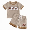 thumbnail image 1 of Baby Boy Summer Outfit Striped Embroidered Knit T-Shirt Shorts Set Toddler Clothes, 1 of 7