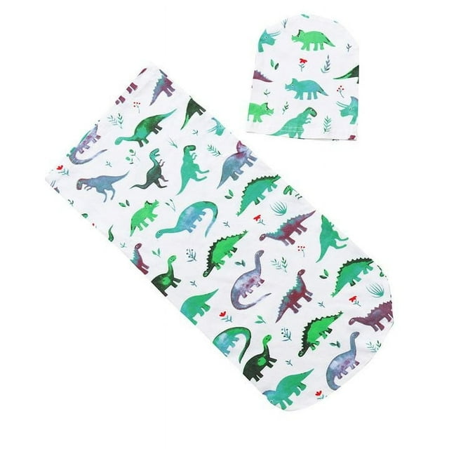 Baby Boy Swaddle Blanket Sleeping Swaddle Muslin Wrap Hat Set Baby Care