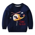 thumbnail image 1 of Baby Boy Sweater Boys Girls Long Sleeve Cartoon Dinosaur Polyester Knit Sweater Base Toddler Sweaters Dark Blue 4 Years-5 Years, 1 of 5