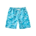 thumbnail image 1 of Baby Boy Swim Trunks Child Boy Coconut Tree Fish Print Swim Shorts Casual Beach Sports Shorts Swim Shirts for Boys Blue 9 Years-10 Years, 1 of 7