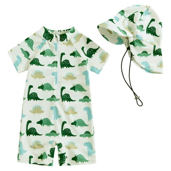 Baby Boy Swimsuit 9-12 Months Toddler Swimsuit Boy Girl Baby Shark Bathing Suit Zipper One Piece Swimwear Rash Guard Sunsuit