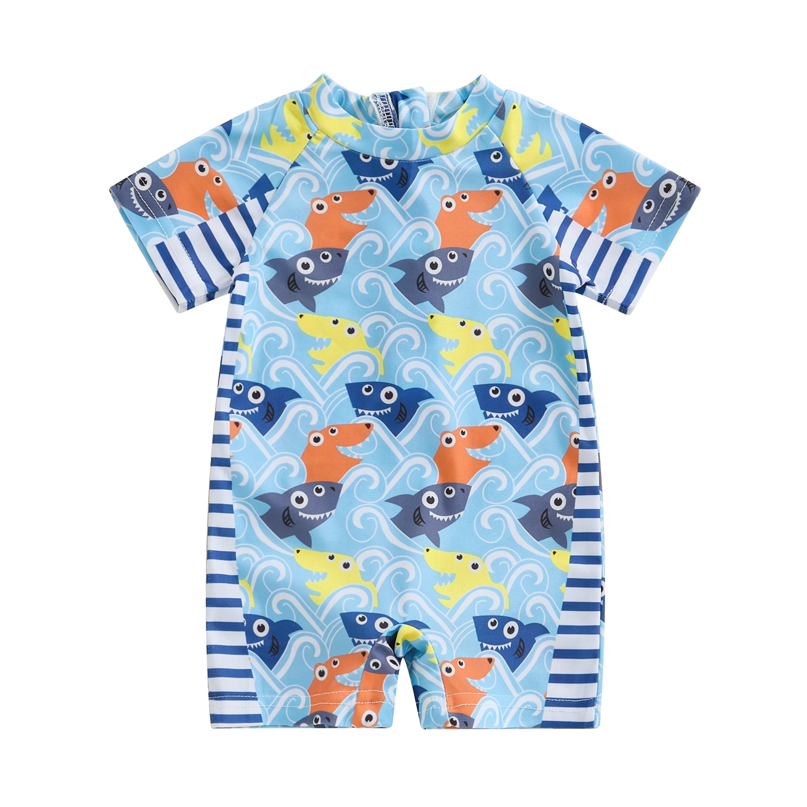 Baby Boy Swimsuit Toddler One Piece Zipper Bathing Suit Infant Rash Guard Beach Swimwear Sunsuit