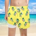 thumbnail image 1 of Baby Boy Swimsuit Youth Boys Cartoon Crocodile Pineapple Print Swim Trunks with Drawstring Boys Bathing Suit Yellow 14-16 Years, 1 of 4