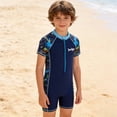 thumbnail image 1 of Baby Boy Swimsuit Youth Boys Dinosaur Print One Piece Upf Swimsuits Boys Bathing Suit Blue 4-5 Years, 1 of 9