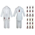 thumbnail image 1 of Baby Boy Teen Baptism Formal White Tail Suit Silver Gold Maria on Stole & Back Sm-20, 1 of 4