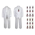 thumbnail image 1 of Baby Boy Teen Christening Baptism Formal White Paisley Suit Silver Gold Patch on Back SM-20, 1 of 4