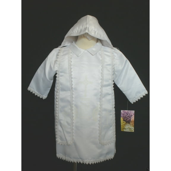 Baby Boy Toddler Christening Baptism Gown White size New Born to 24 Months