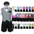 thumbnail image 1 of Baby Boy & Toddler Formal Vest Shorts Check Suit Extra Vest BowTie 7pc Set S-4T, 1 of 6