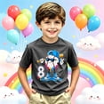 thumbnail image 1 of Baby Boy Tops Crew Neck Cartoon Print Back To School Short Sleeve T Shirt Top Trendy Tunic Blouse Preppy Clothes for Children, 1 of 4