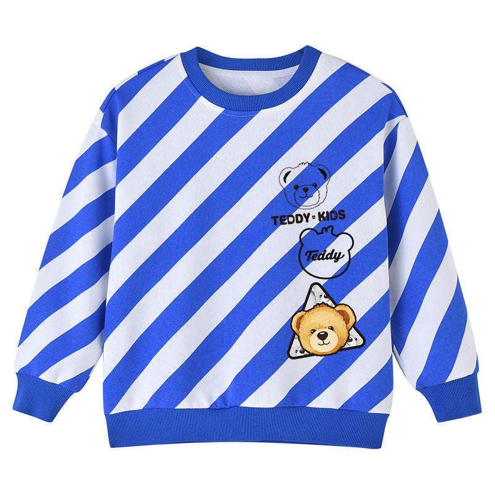 Baby Boy Twill Hoodie with Bear Pattern Blue Cute & Cozy