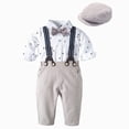thumbnail image 1 of Baby Boy Two Piece Suit Coat and Romper Outfit Formal Suit Toddlers Wedding Tuxedo, 1 of 9