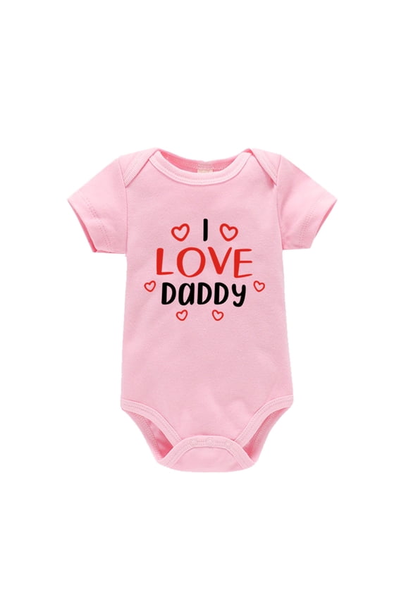 Baby Boy Valentines Day Outfit Love Print Short Sleeve Romper Baby Clothes for Boys Girls 0-3 Months