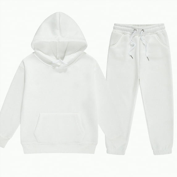 Baby Boy Winter Clothes Girl Fall Hooded Long Sleeve Drawstring Pants 4T 5T 6T 7T Sweatshirt Tops + Joggers Outfit Set 2 Pcs