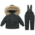 Baby Boy Winter Clothes Toddler Solid Color Snowsuit Snow Bib Pant and