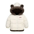 thumbnail image 1 of Baby Boy Winter 𝐅𝐥eece Coat Toddler Puffer Jacket Bear Ears Hooded Jacket Coat Baby Girl Outerwear Warm Clothes, 1 of 5