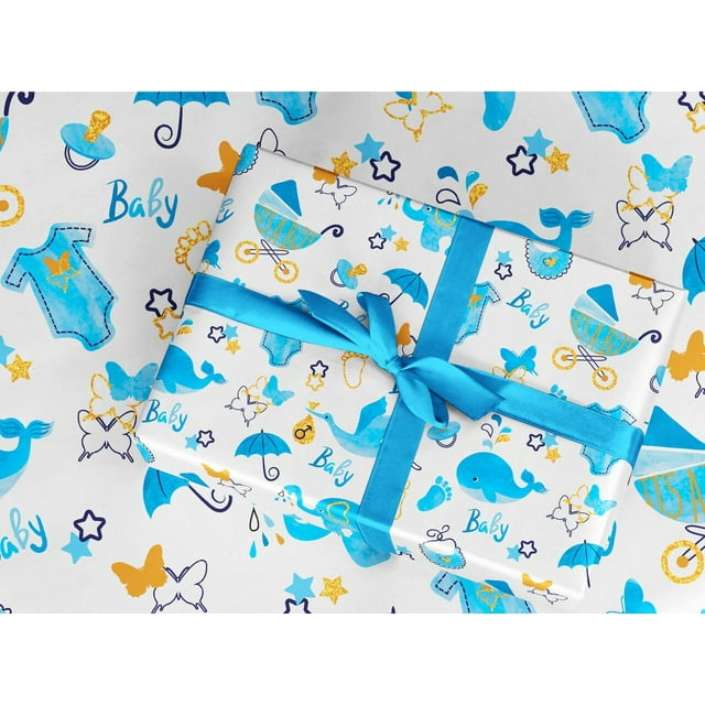 Baby Boy Wrapping Paper Gift Wrap 30