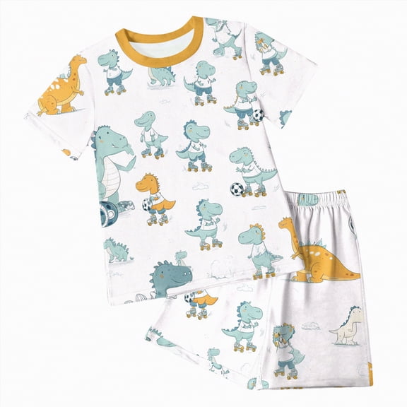 Baby Boy's Clothing Boy Clothes Kids Spring Summer Polyester Cartoon Printed Sleeveless Sports 1t 2t 3t 4t 5t 6t T-Shirt Tops & Shorts Sets Outfit Set 2PCS