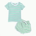 thumbnail image 1 of Baby Boy's Clothing Boys Clothes Set Kids Spring Summer Cotton Stripe Prints Short-sleeved Casual 0 3 6 12 18 24 Months Shirts Shorts Suits 2-Piece, 1 of 3