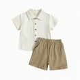 thumbnail image 1 of Baby Boy's Clothing Boys Clothes Shorts Sets Kids Spring Summer Cotton Button Printed Short-sleeved Casual 18-24 Months 2t 3t 4t 5t 6t T Shirts Tops Outfits Set T-Shirt Pocket Short Pants 2 Piece, 1 of 6