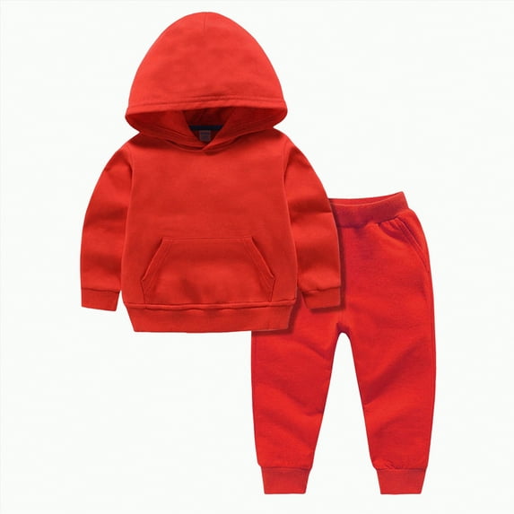 Baby Boy's Clothing Girl Autumn Winter Solid Long Sleeve Pocket 3M 6M 12M 18M Sweatshirt Tops and Pants Set Tracksuit 2 Pcs