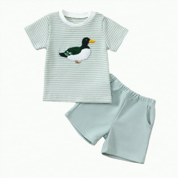 Baby Boy's Clothing Kids Summer Clothes Cotton Soft Short Sleeve Beach 0 6 12 18 24 Months 2T 3T T-Shirt Tops Long Pants Shorts Two Piece Set 2PCS