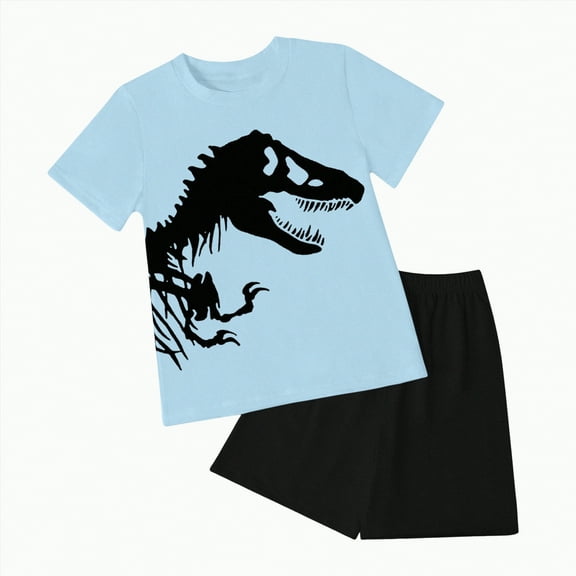 Baby Boy's Clothing Toddler Boy Summer Clothes Child Kids Spring Cotton Cute Printed Short Sleeve Running Suit 6M 12M 18M 24M 3T 4T Sweat Outfit Casual Outfits 2-Piece Set