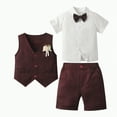 thumbnail image 1 of Baby Boy's Clothing Toddler Boy Summer Clothes Children's Spring Button Sleeveless Running Suit 18-24 Months 2t 3t 4t 5t 6t T Shirt Shorts Set 2-Piece, 1 of 9