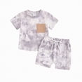 thumbnail image 1 of Baby Boy's Clothing Toddler Boy Summer Outfits Children's Spring Round Neck Print Short Sleeved Beach 6 12 18 24Months 2T 3T Boys' Sets T-Shirt Tops+Long Pants 2PCS, 1 of 5