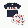 thumbnail image 1 of Baby Boy's Clothing Toddler Boy Summer Shorts Set Children's Cotton Round Neck Printed Short Sleeved Casual 6 12 18 24Months 2T 3T Boys' Sets T-Shirt Tops+Long Pants 2PCS, 1 of 7