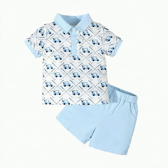 Baby Boy's Clothing Toddler Boys Girls Fashion Outfits Set Children's Summer Cotton Button Printed Sleeveless Sports 1t 2t 3t 4t 5t 6t Clothes For And T Shirt Pullover Tops Shorts Sets 2-Piece