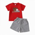 thumbnail image 1 of Baby Boy's Clothing Toddler Boys Kids Spring Summer Cotton Elastic Printed Short Sleeved Basketball 18-24 Months 2t 3t 4t 5t 6t T-Shirt with Shorts T-shirt Waist 2 Piece, 1 of 9