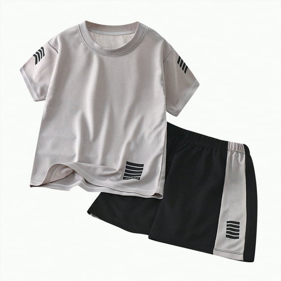 Baby Boy's Clothing Toddler Kids Boys Clothes Outfits Sets Spring Summer Striped Print Sleeveless Beach 12 18 24 Month 3T 4T 5T Boy Playwear Tank Tops And Shorts Set With Pockets 2PCS