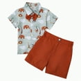 thumbnail image 1 of Baby Boy's Clothing Toddler Kids Boys Spring Summer Animal Print Short Sleeved Sports 6M 12M 18M 24M 3T 4T Tees and Shorts T Shirts Tops Outfits Clothes Set 2PCS, 1 of 6