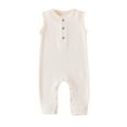 thumbnail image 1 of Baby Boy's Rompers Sleeveless Solid Color Knitted Romper Jumpsuits Unisex Cute Dailywear One-Pieces Clothes, 1 of 3