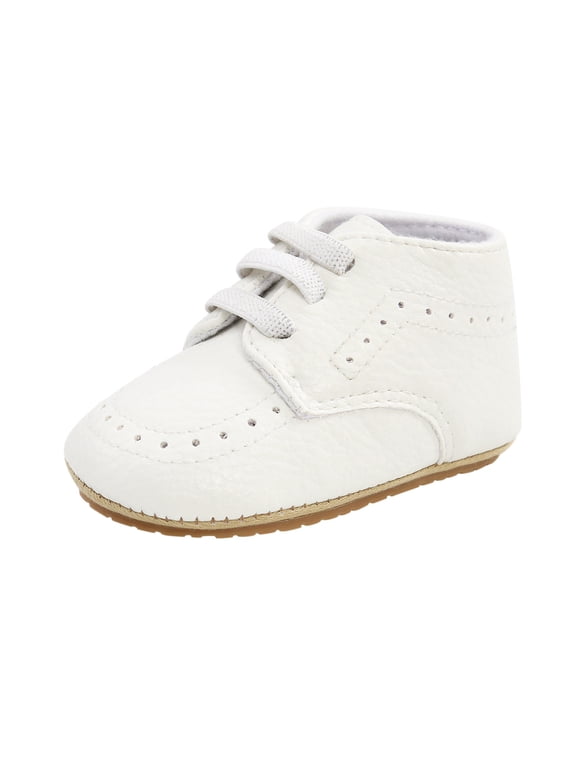 Baby Boy Shoes Infant First Walker Shoes Breathable Walking Shoes Infant Baby Boys Sneakers Soft Anti-Slip Soft Sole Walker Outdoor Crib Shoes White 12-18 Months