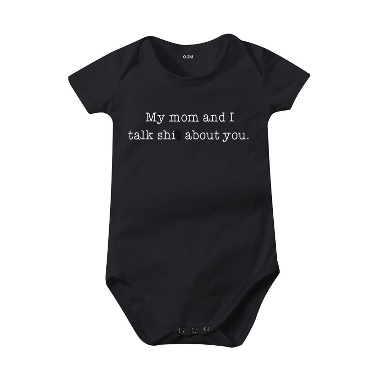 Baby Boys And Girls Short Sleeve Onesie Romper With Fun Text Footless
