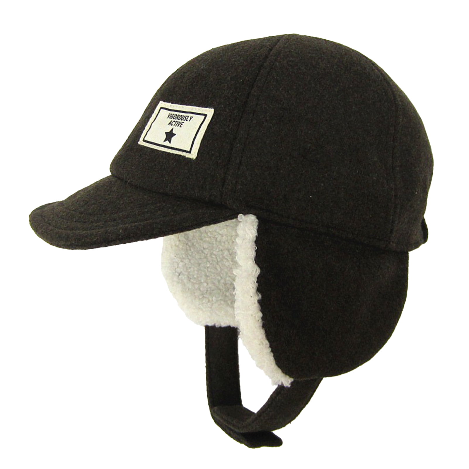 Baby Boys Baseball Hat with Visor and Ear Flaps Winter Warm Cap for