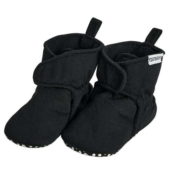 Gerber Baby Gender Neutral Soft Booties with Hook & Loop, Sizes 0/3 Months - 6/9 Months