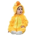 thumbnail image 1 of Baby Boys Bodysuits Baby Cartoon Zipper Long Sleeve Snowsuit Winter Hooded Footie Jumpsuit for Girls Boys,Light Yellow,2-3 Years, 1 of 2