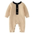 thumbnail image 1 of Baby Boys Bodysuits Long Sleeve Knit Sweater Warm Soft Comfortable Clothes Cute Foreign Style Outfit, 1 of 3