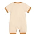thumbnail image 1 of Baby Boys Bodysuits Summer Outfit Infant Cotton Ribbed Romper Short Sleeve Playsuit Cute One-Piece Playsuits For Babys, 1 of 8