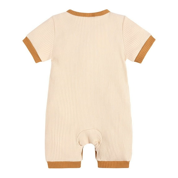 Baby Boys Bodysuits Summer Outfit Infant Cotton Ribbed Romper Short Sleeve Playsuit Cute One-Piece Playsuits For Babys