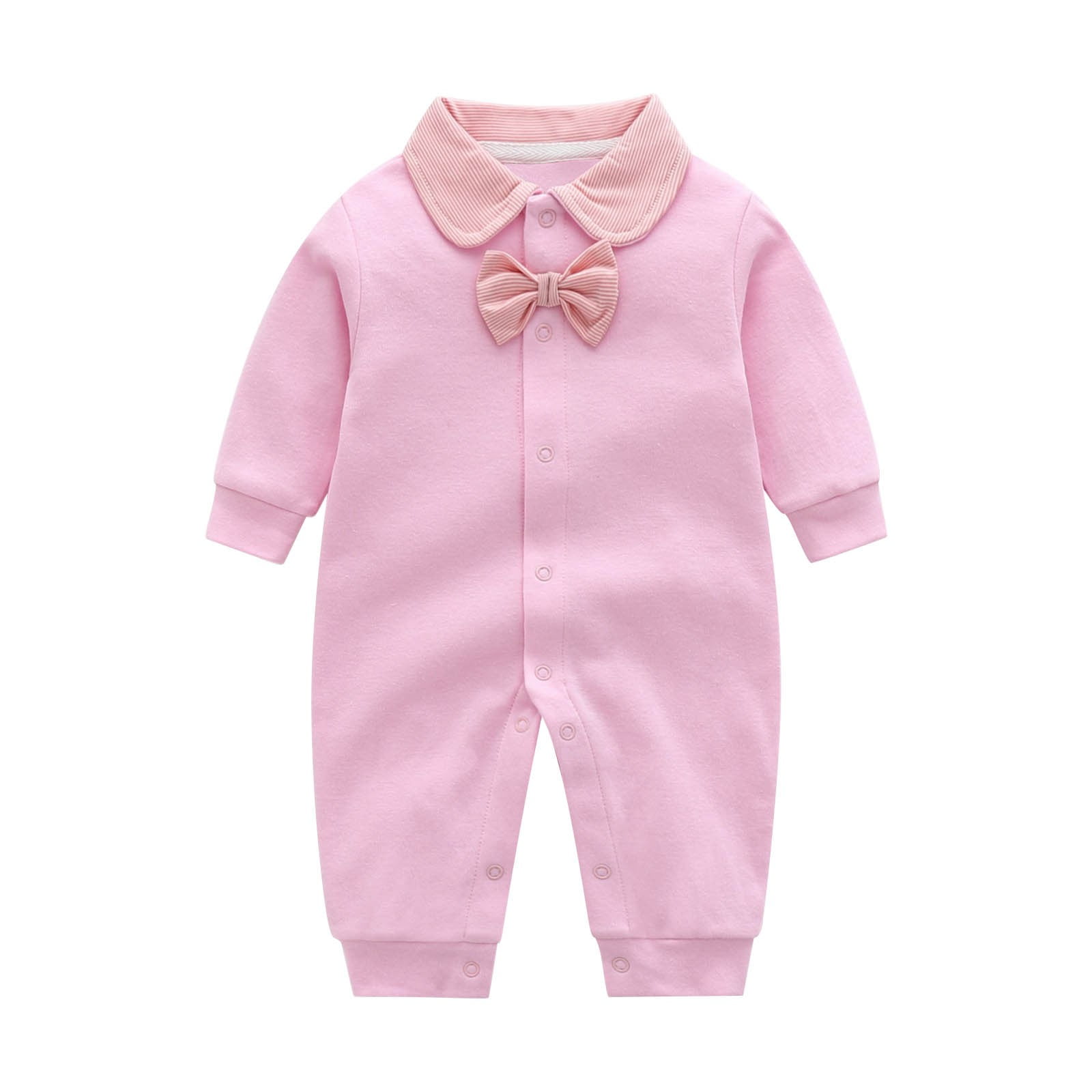 Baby Boys Bow Long Sleeve Outsie Bodysuit Banquet Wedding Jumpsuit