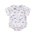 Fullvigor Baby Boys Bubble Romper Dinosaur Print Short Sleeve Big