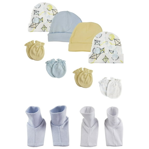 Baby Boys Caps, Booties and Mittens (Pack of 10)